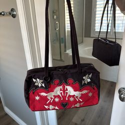 BAGGU Nylon Bowler Small Bag with Western Appliqué