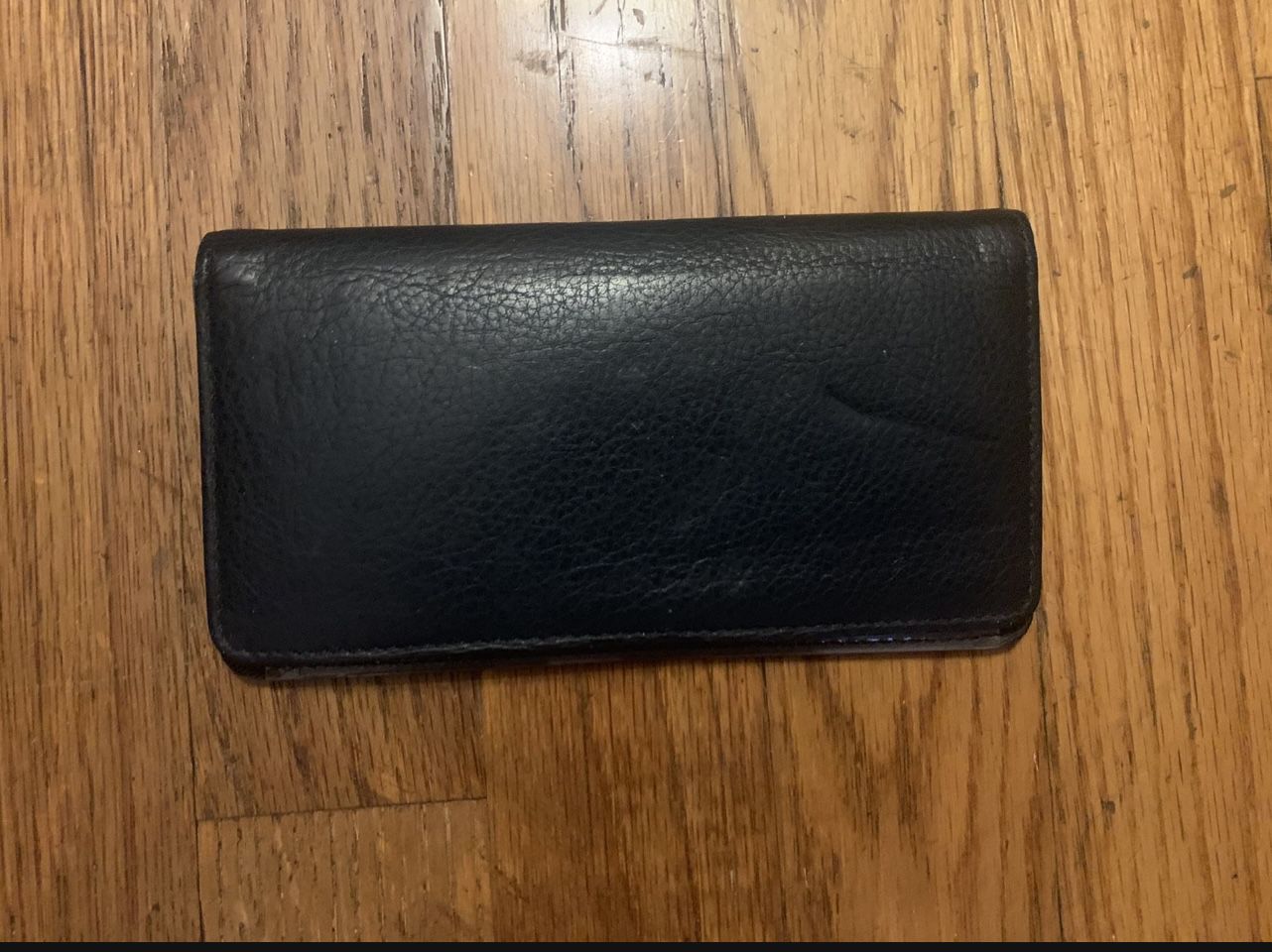 Dark Blue Faux Leather Checkbook Holder 6x3
