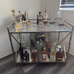 Chrome & Glass Mini Bar