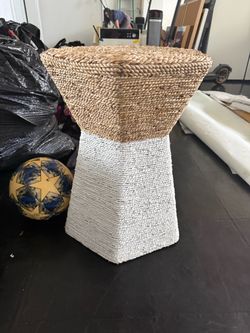 Woven Seagrass Side Table Stool
