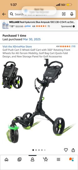 Golf push cart ~ 360 degrees front wheel - good condition