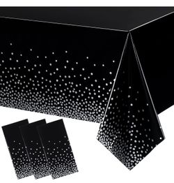 Premium Plastic Table Cloths for Rectangle Tables(54" x 108"),Disposable Waterproof Table Cover for Parties,Weddings,Picnic BBQ,Birthday,Graduation 