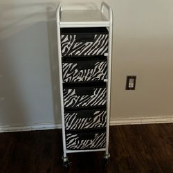 🩷🖤Zebra Rolling Cart🖤🩷
