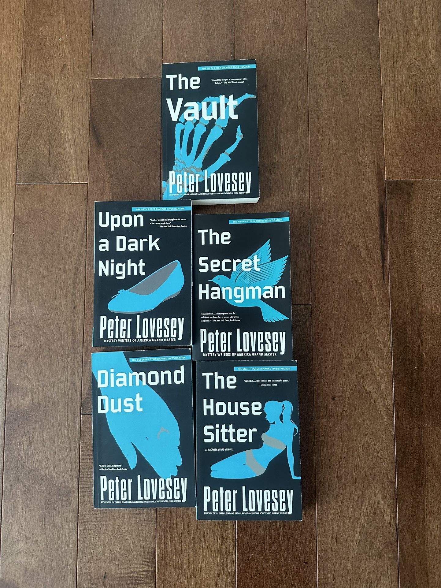 5 Peter Lovesey PBs Detective Diamond series 5-9 Like new. Upon A Dark Night