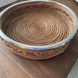 Woven Wicker Serving Bowl Platter Large Round