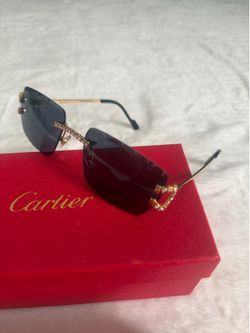 Gold Rhinestone Cartier Sunglasses