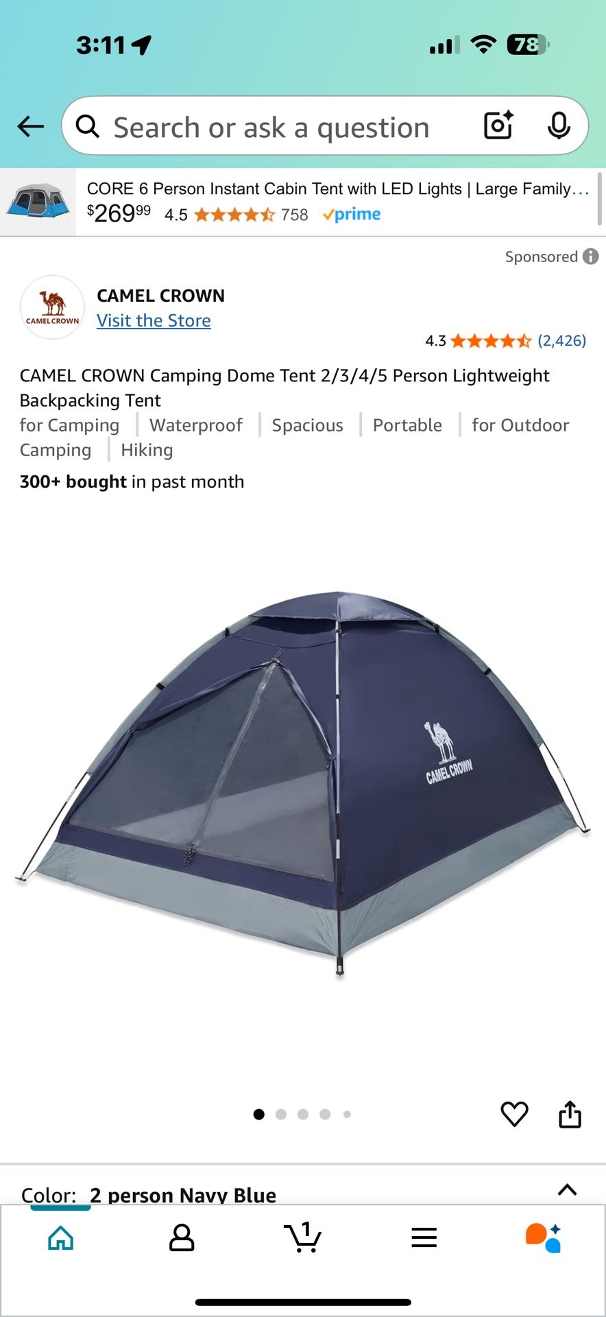 Brand New 2 Person Tent
