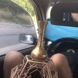 22k Gold Painted Ceramic Vase