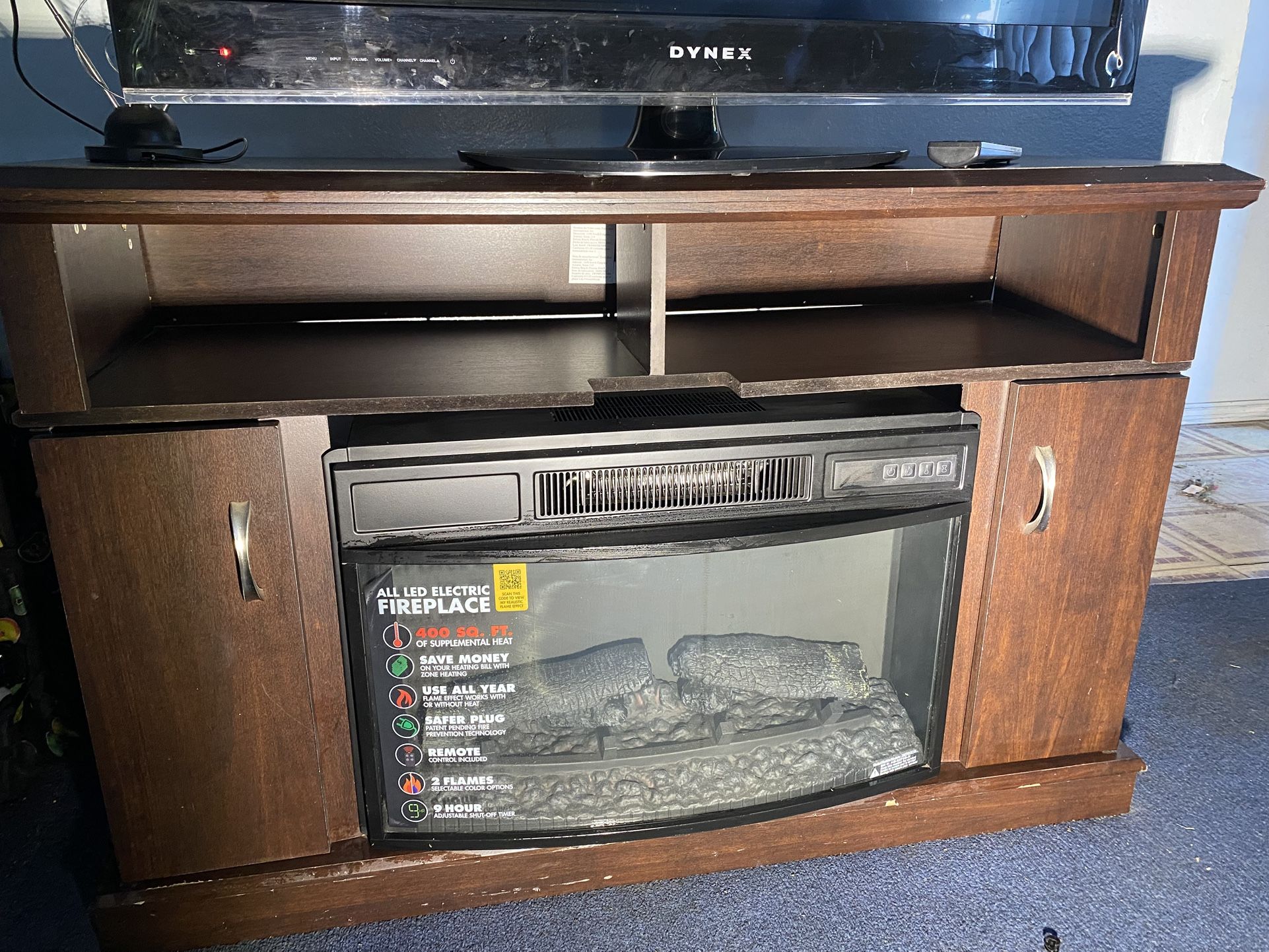 TV stand with heater/tv