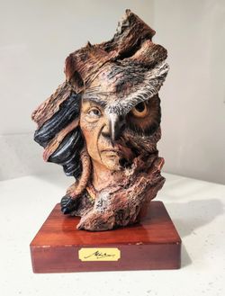 Shaman owl sculpture