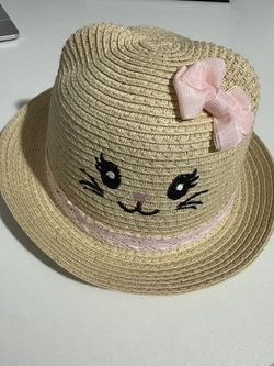 Baby Girl Kitten Straw Sun Hat