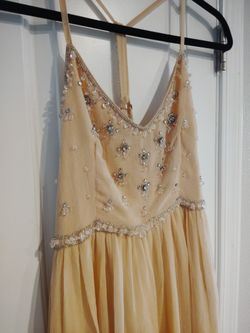 Light Peach Beaded Cocktail Dress