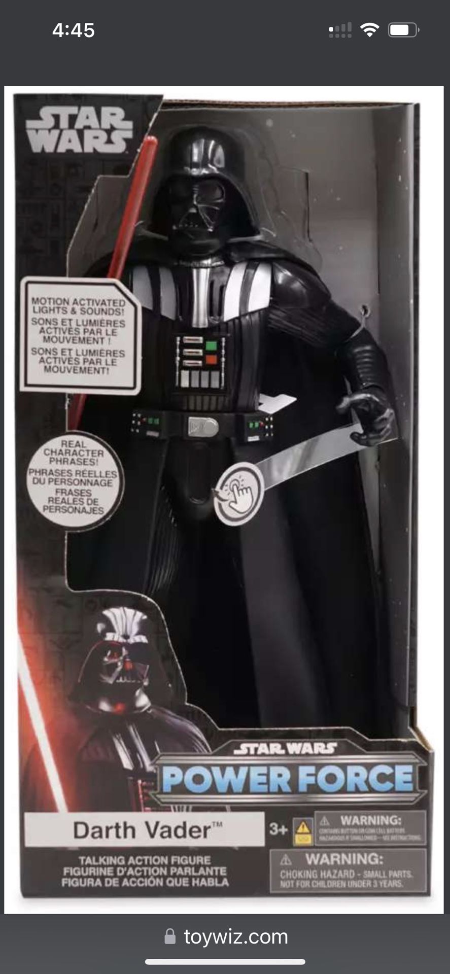 Disney Star Wars Power Force Darth Vader Exclusive Talking Action Figure