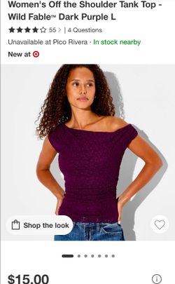 Wild Fable Off-the-Shoulder Tank Top Dark Purple L