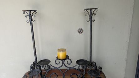 rod iron candle stick holders