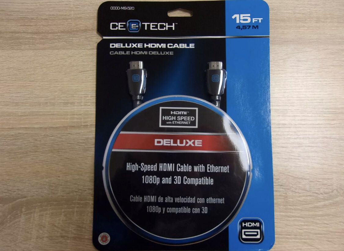 CE Tech 15ft. Deluxe HDMI Cable with Ethernet 0000-149-520