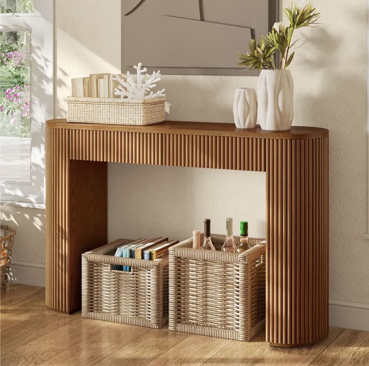 BEAUTIFUL SOLID WOOD CONSOLE TABLE BY HERNEST BRAND NEW JUST BUILT!!!