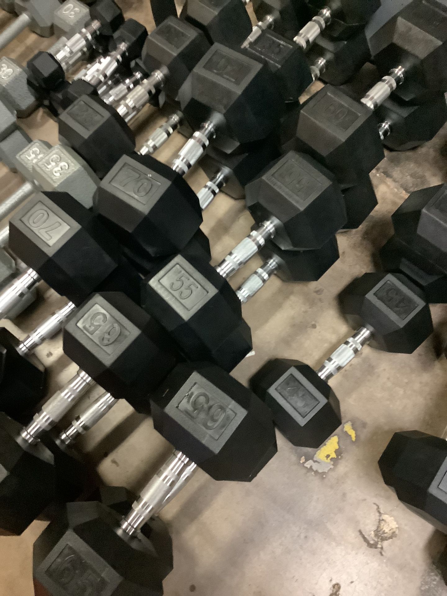 New Rubber Hex Dumbbells 1.50 Per Pound for Sale in Phoenix, AZ OfferUp