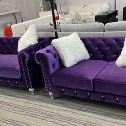New Velvet Sofá Loveseat (purple,grey,blue,red)