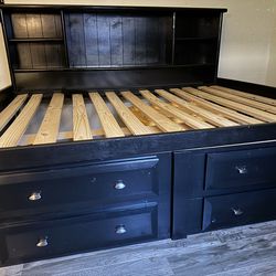 Double captain bed with 4 drawer storage
