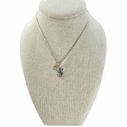 Faux Silver Dragon With Wings Pendant Necklace 