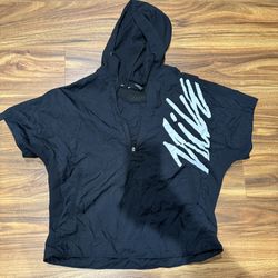 Nike Poncho Wind Breaker Half Zip Training Hoodie Graphic Writing In White