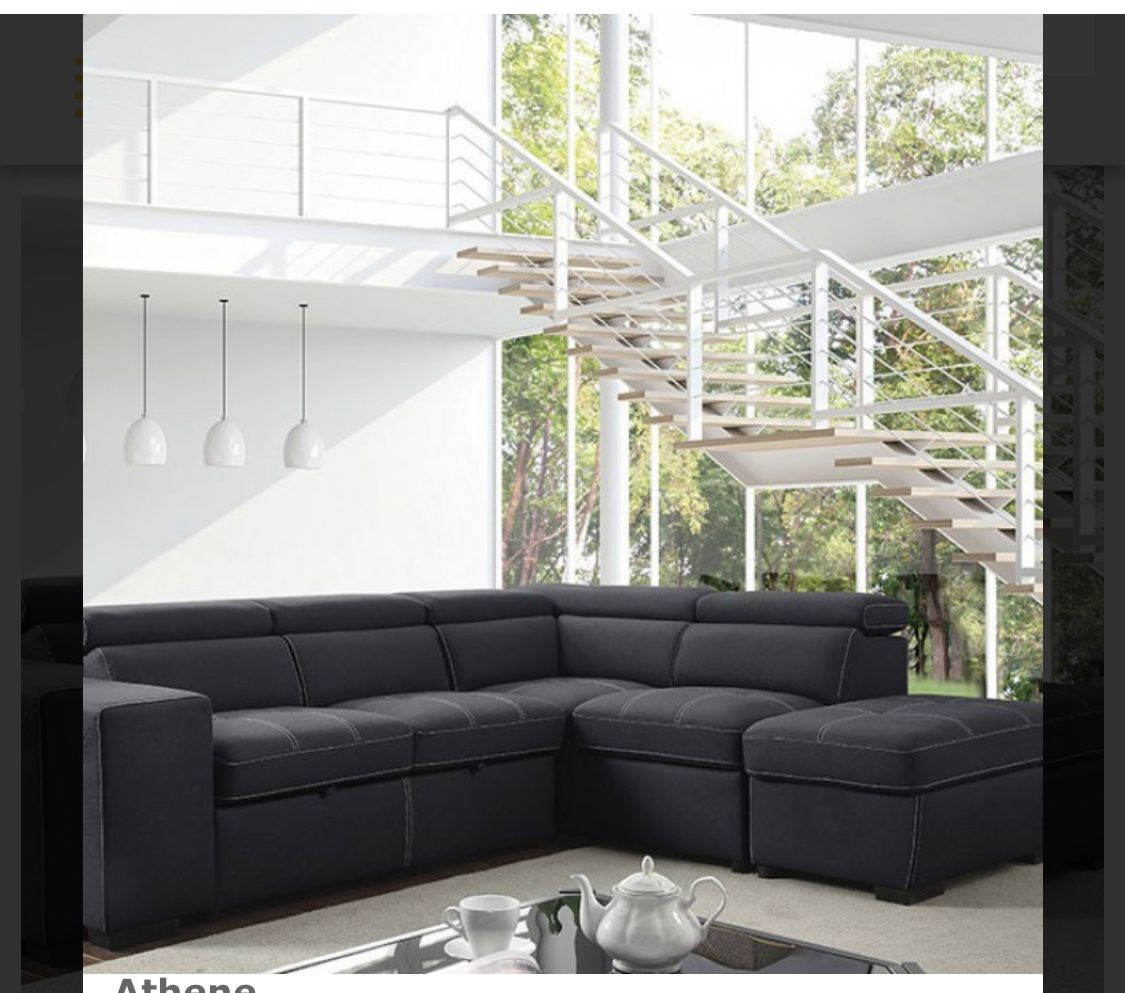 New Contemporary Sleeper Sectional Couch Only $50 Down Payment