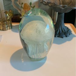 Large Vintage Art Glass Jellyfish Paperweight