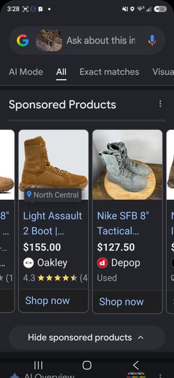 Size nine nike combat boots