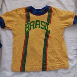 Vintage 90s Brazil National Tean Tshirt Kids Size 4
