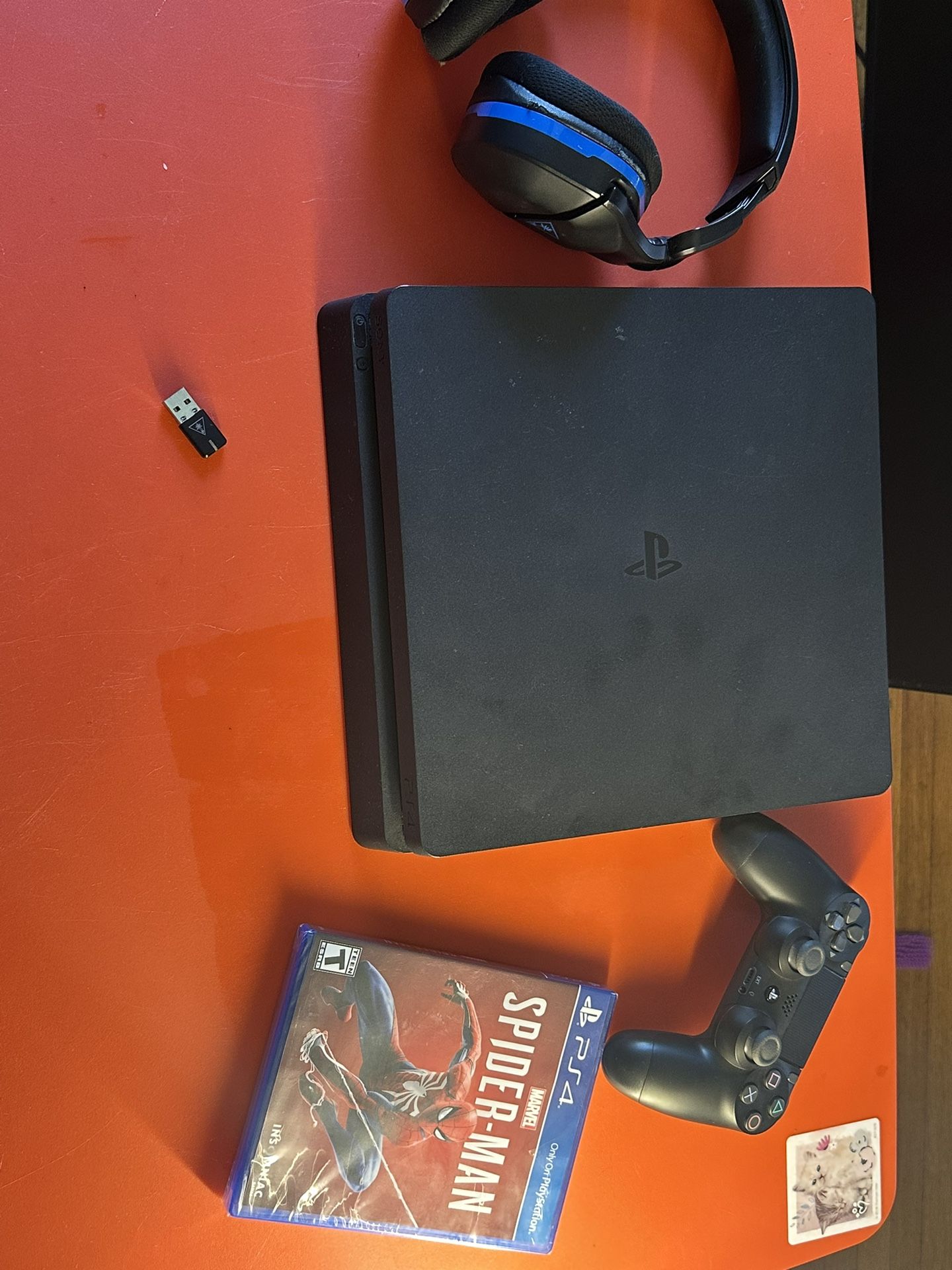 PS4 (1TB) With Controller , headset , Spider Man Game