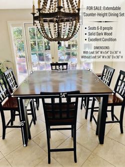 Counter-Height Dining Set with 6 chairs