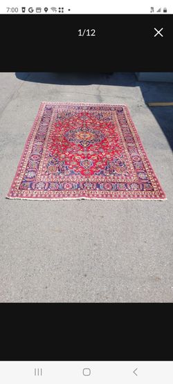 Used 100% Hand-Knotted Wool Persian Kashan Rug In Great Condition 6'3"X9'1" Won't Take Any Less