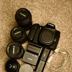 Canon EOS 70D Camera Bundle – Body, Lenses, Batteries, Charger & Accessories 
