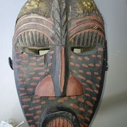 Antique Wooden Hand Carved Mask. 