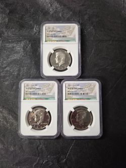 NGC PF67 Ultra Cameo Kennedy Half Dollar Lot of 3