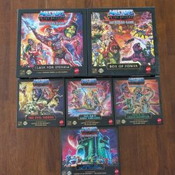 Masters of the Universe: Clash for Eternia Board Game, plus the Kickstarter exclusive box of power, and 4 expansions