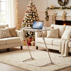 Homy Casa Baseline Adjustable Labtop Folding Sofa Table Desk, Beige