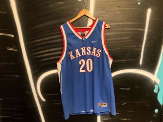 Vintage Nike Team Kansas Jayhawks Basketball Jersey - Blue - 2XL
