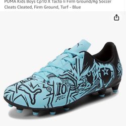 PUMA Kids Boys Cp10 X Tacto li Firm Ground/Ag Soccer Cleats Cleated, Firm Ground, Turf - Blue