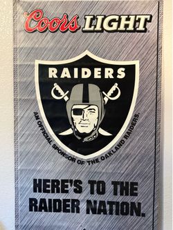 Large Vintage Raiders Coors Light Banner / Flag