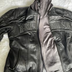 Harley Davidson Skull Reflective 3 In 1 Leather Jacket 1W