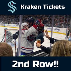 2 Tickets -second Row GLASS- Seattle Kraken Vs Calgary Flames