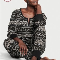 New Victoria Secret Cotton Thermal Pj Set Size XL 