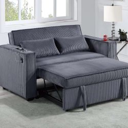 New Dark Gray Convertible Sleeper Sofa