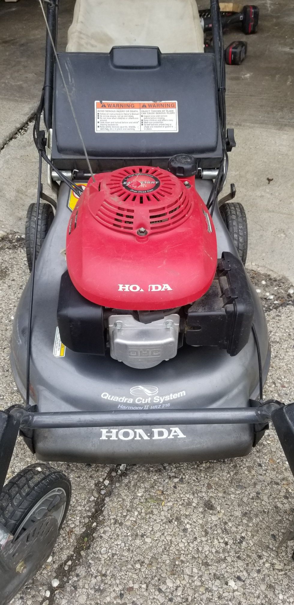 Honda harmony II 2 HRZ 216 quadra cut system