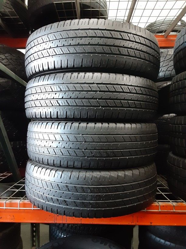 👑👑 4 USED MATCHING TIRES LT225/75R16 HANKOOK DYNAPRO HP2 225/75R16 LOAD E 225 75 16