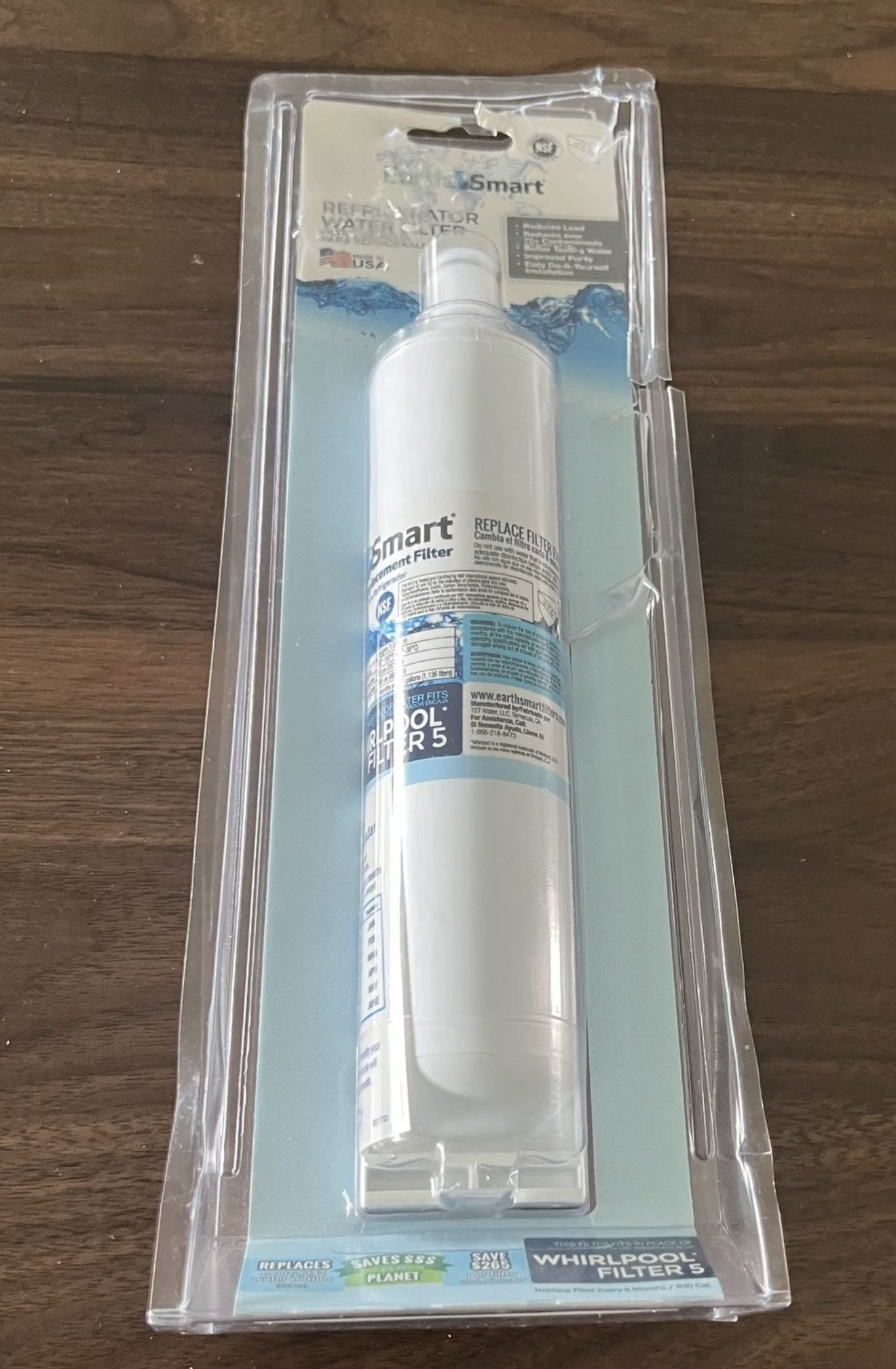 New Earth Smart Refrigerator Replacement Water Filter W-2 Fit Whirlpool Filter 5