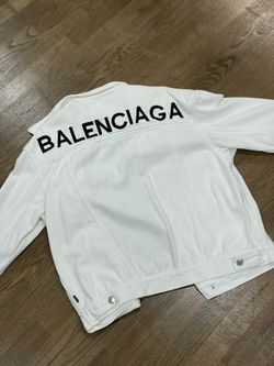 White Balenciaga Jean Jacket 