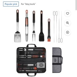 Like New: Expert Grill Stainless Steel Soft Grip BBQ Grill Tool Set, 10 Pieces